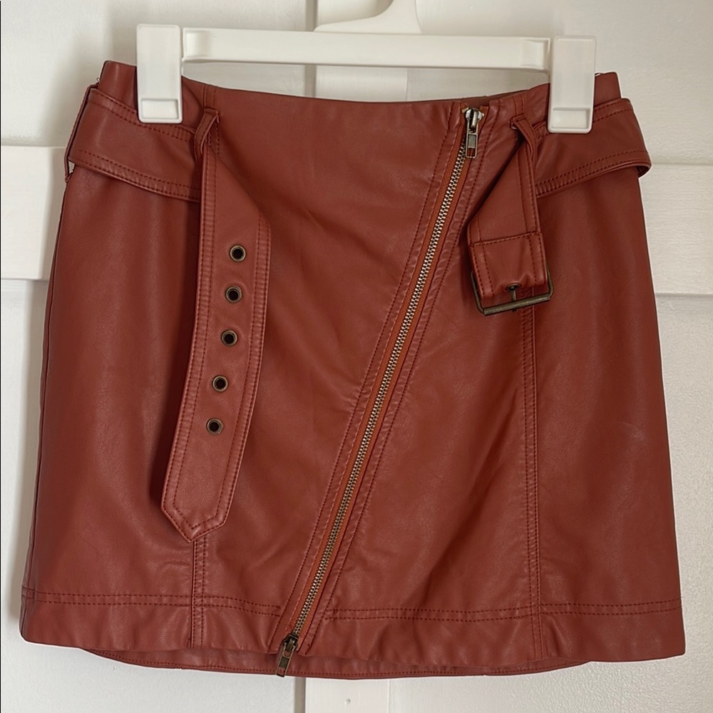 Free People Leather Mini Skirt
